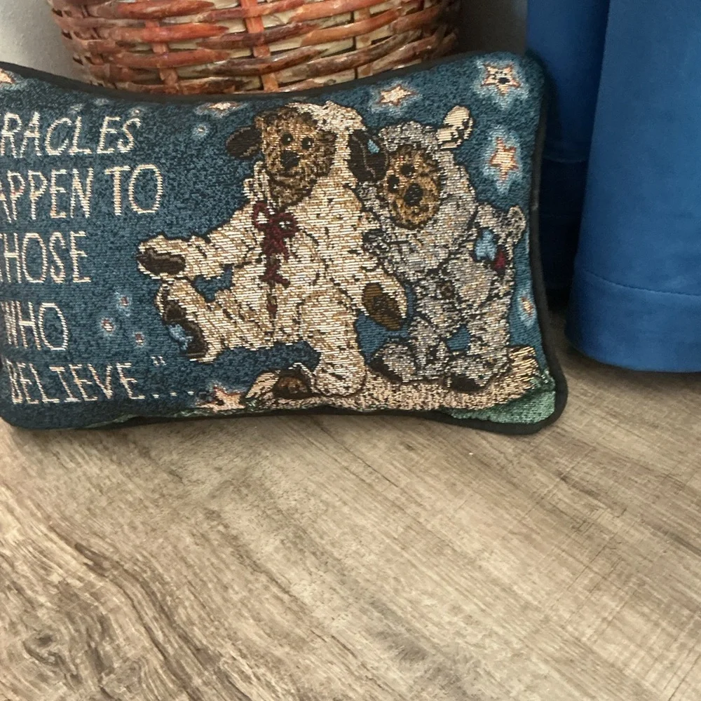 Boyd’s Bears Tapestry Accent Toss Pillow Miracles Happen To Those Who Believe